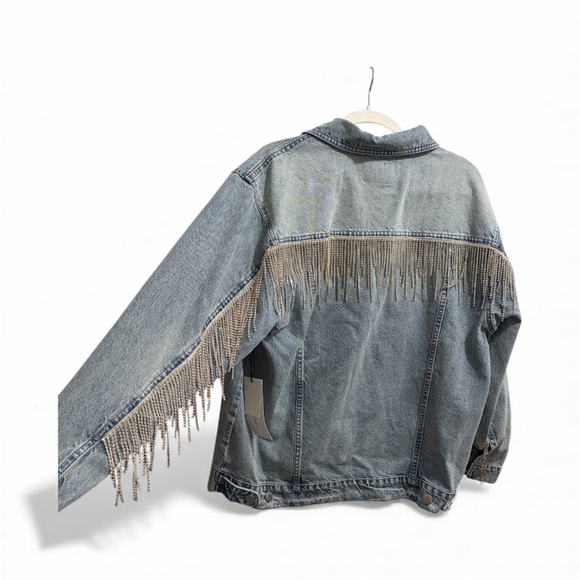 Blue Revival Jackets & Blazers - Denim Jacket with rhinestone Fringe Detail